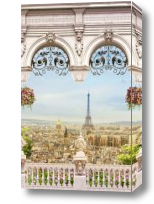 Картина балкон с видом на город Париж